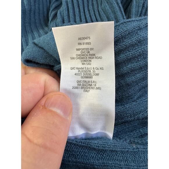 BEAUTIFUL by Lawrence Zarian The Kelly‎ Draped Cardigan Deep Teal Womens 1X - Picture 10 of 13